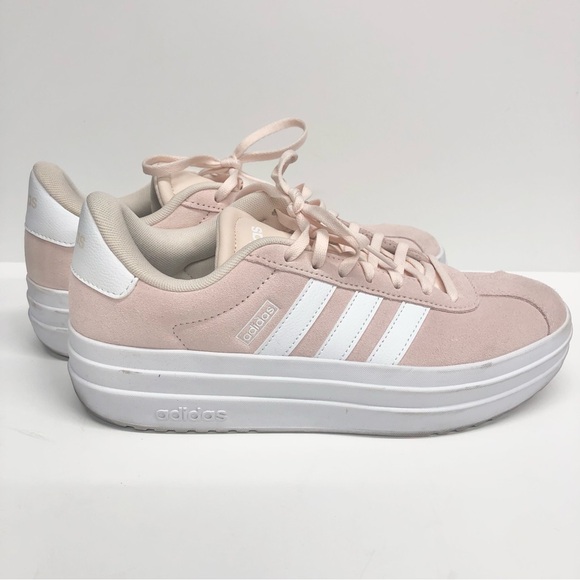 adidas Shoes - Adidas VL Court Bold Womens 9 Quartz Cloud White Pink Suede Low Top Sneakers